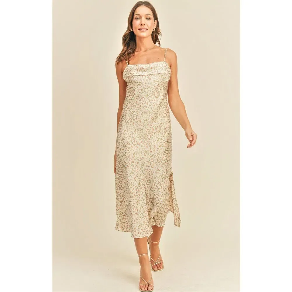 RESET BY JANE Ava Green & pink pastel print Midi Dress size S NWOT$139 - Picture 2 of 9